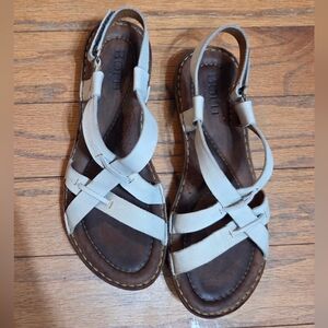 Born Rainey sandals Cream leather women’s size 8/39 cottagecore casual boho